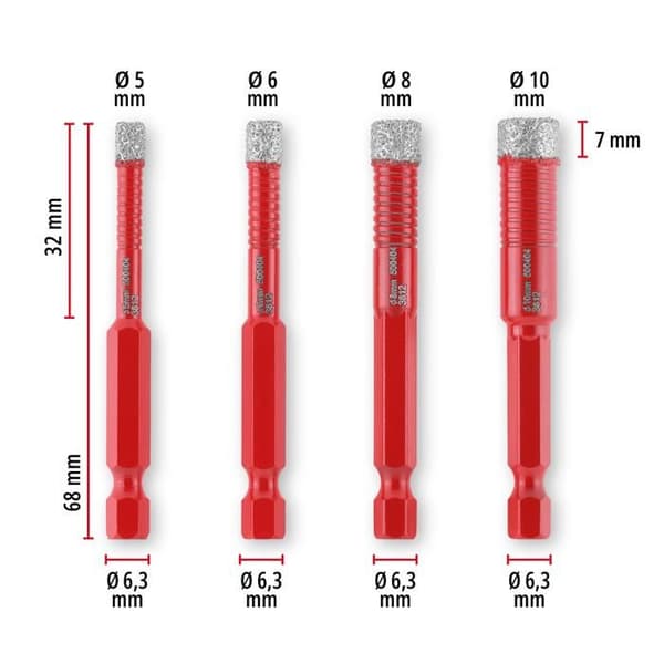 Einhell XS-CASE Set med 4 diamantborrar för kakel