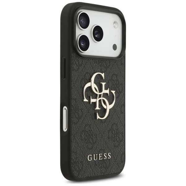Coque Guess Hardcase 4G Classic Logo med perle-hank til iPhone 17 Pro - Sort