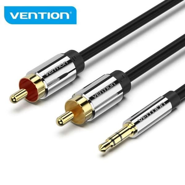 Lydkabel splitter 3.5mm - VENTION - 2RCA - 3m - Forkrommet - Emaileret kobber