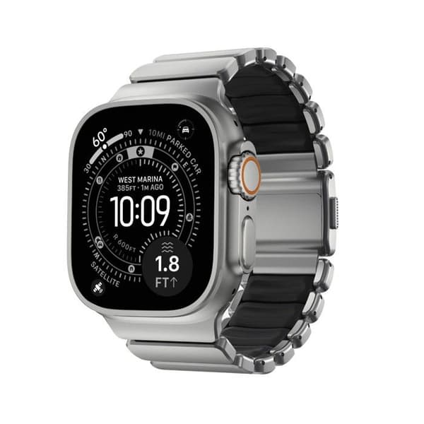 Nomad Stratos Armbånd til Apple Watch 49mm Sølv/Sort
