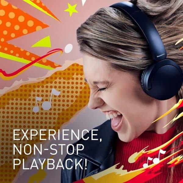 Trådløst Headset - Panasonic - RB-HF630BE-K - Bluetooth 5.3 - Batterilevetid 72 timer - Circum Aural