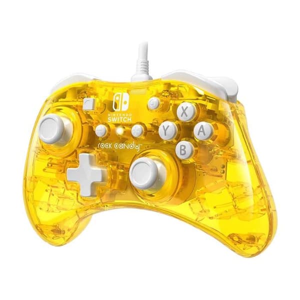 Spelkontroll - Rock Candy - Gul - Trådad - Nintendo Switch - 3m kabel ingår