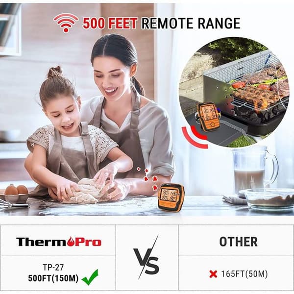 Digital køkkentermometer - THERMOPRO - TP27B - 4 sonder - Timer - Lydalarm