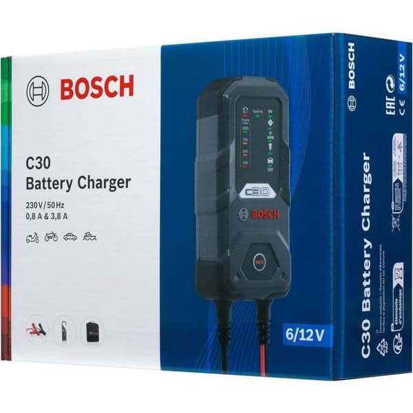 Automatisk batterioplader 6/12V 3,8A - BOSCH C30