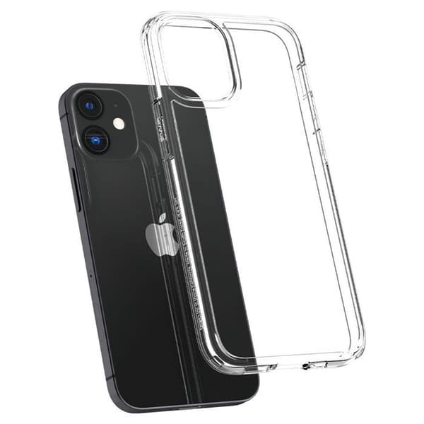 Cover til iPhone 12 Mini - Spigen - Ultra Hybrid - Crystal Clear - Stødbeskyttelse - Blød