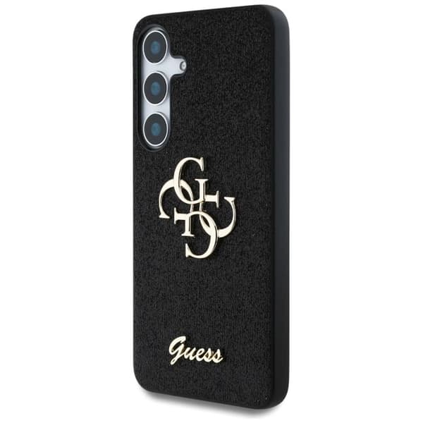 Coque Guess Glitter Script Big 4G Logo til Samsung Galaxy S25 - Sort