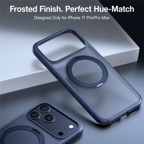 Skal för iPhone 17 Pro - TPU+PC, Mörkblå, Med Stöd
