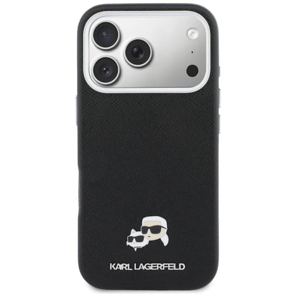 Coque Karl Lagerfeld Hardcase Læder K&C Head Pin MagSafe til iPhone 17 Pro - Sort