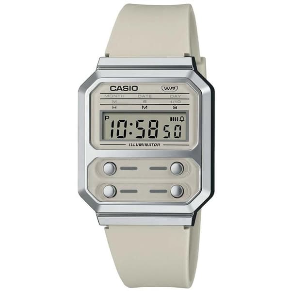 Casio Ur - Unisex - A100WEF-8AEF - Beige - Plast - Kvarts - Digital