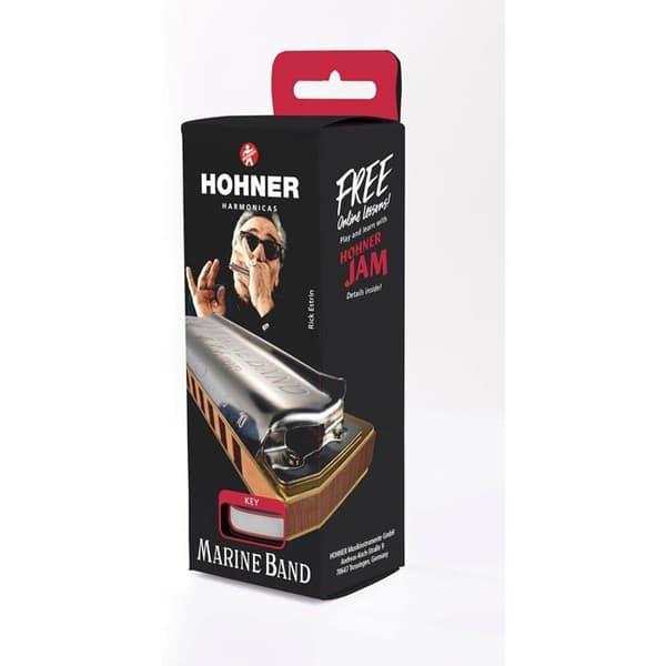 Harmonica - HOHNER - Marine Band 1896 - Päronträ - Messing - Avancerad