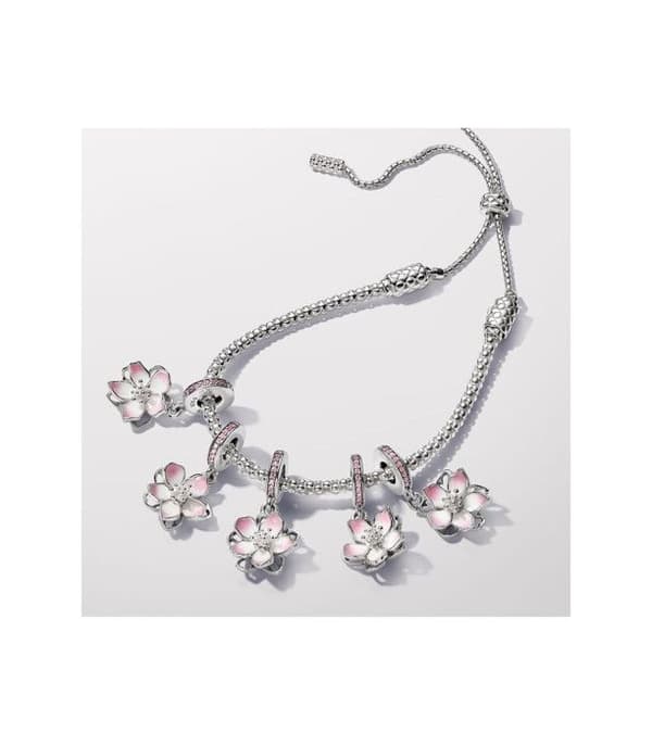Charm hänge - MARQUE - Körsbärsblomma - Silver - Grå - Kvinna