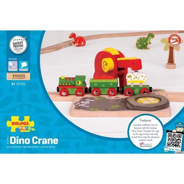 BigJigs Legetøj - Dinosaur Crane - Garage - Togstation - Lufthavn - Havn - Hus - Bygning