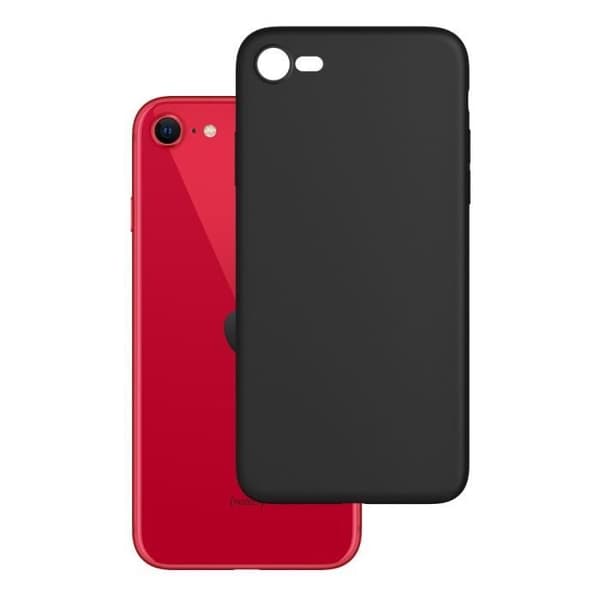 Etui til iPhone SE (2020) Sort mat blødt 1,2 mm mat etui