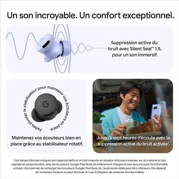 Truewireless Pixel Buds 2A Mörk Hassel