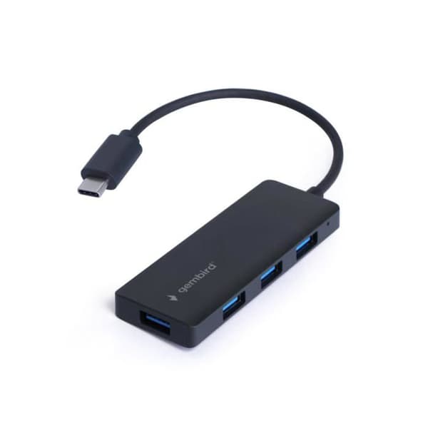 USB-C 3.1 Hub - Gembird - 4 porte - Sort - Kompakt - Elegant