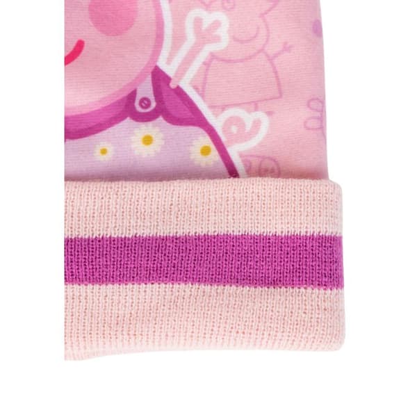 Peppa Pig barnmössa med handskar rosa vinter varm