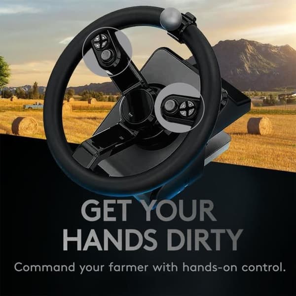 Traktor simulator - kabel - Saitek fra Logitech G - Landbrug sim controller - Kompatibel med PC - Sort