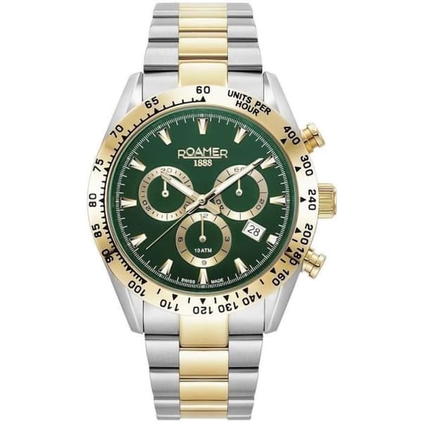 Ur - ROAMER - Monza 100 - Kvarts - Rustfrit stål - 42 mm - Grøn
