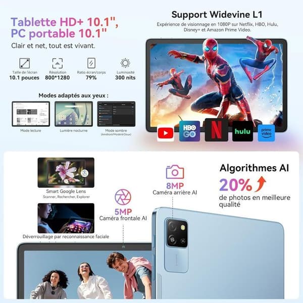 Tablett - BLACKVIEW - Tab 60 Pro - 10,1" HD+ - 128 Go - Android 14 - Grön