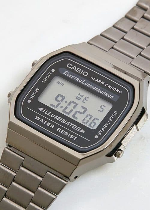 Ur - Casio - A168WEGG-1BEF - Unisex - Sort - Rustfrit stål - Digital