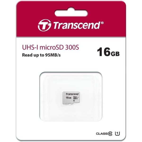 TRANSCEND 300S flash-hukommelseskort - 16 GB - UHS-I U1 / Class10 - Micro SDHC