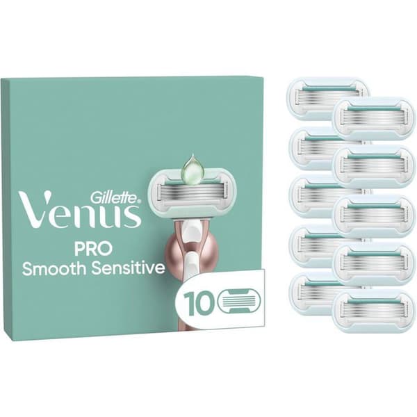Gillette Venus Deluxe Smooth Sensitive rakblad för kvinnor, 10-pack