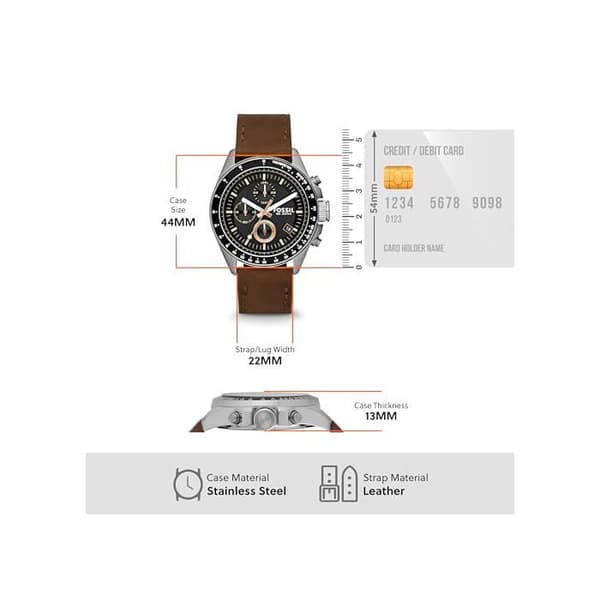 Fossil Herreur Decker, Quartz chronograf bevægelse