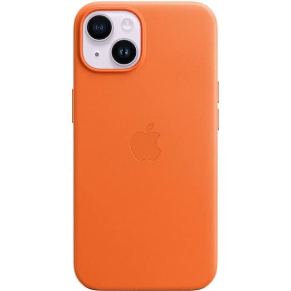 Coque APPLE iPhone 14 läder Orange