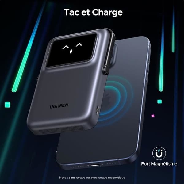 Magnetisk extern batteri - UGREEN - Uno - 10000mAh - 20W USB-C - Fällbart stöd