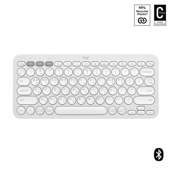 Clavier - Logitech - Pebble Keys 2 K380s - QWERTY US - Bluetooth - Hvid