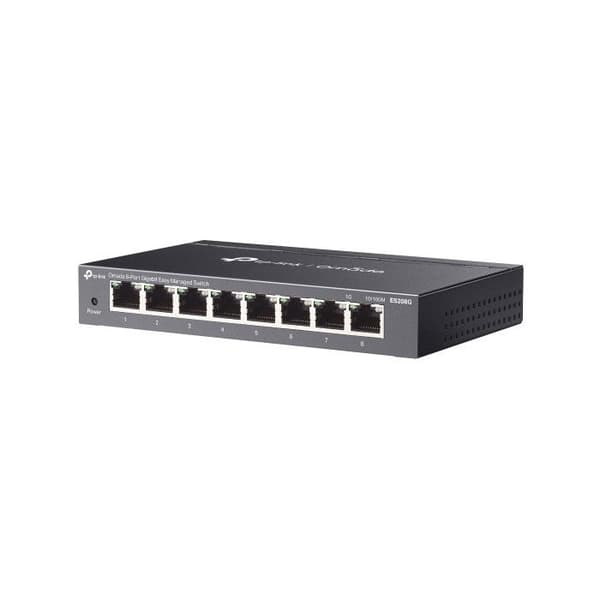 TP-Link Omada ES208G Managed Netværksswitch 8 Gigabit Ethernet Porte Sort