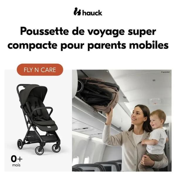 HAUCK - Kompakt klapvogn Fly N Care Black