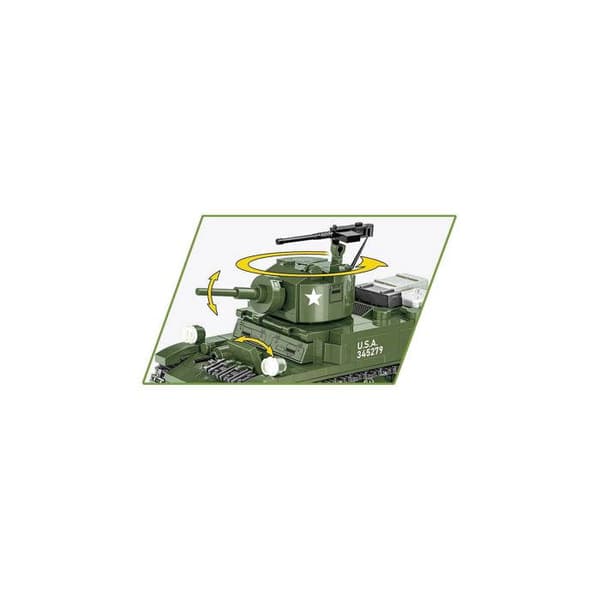 Byggset - COBI - M3 Stuart - 511 element - 2 figurer - Grön