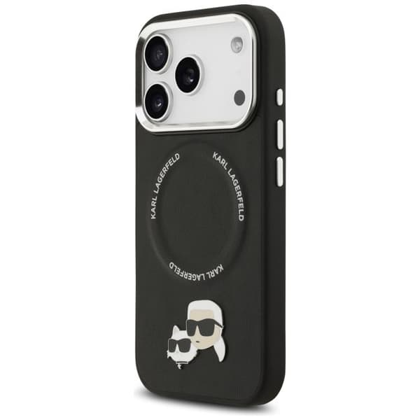 Coque Karl Lagerfeld Læder K&C Pins MagSafe til iPhone 17 Pro - Sort