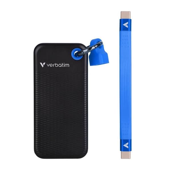 Verbatim Pocket extern SSD - 128GB (Svart/Blå)