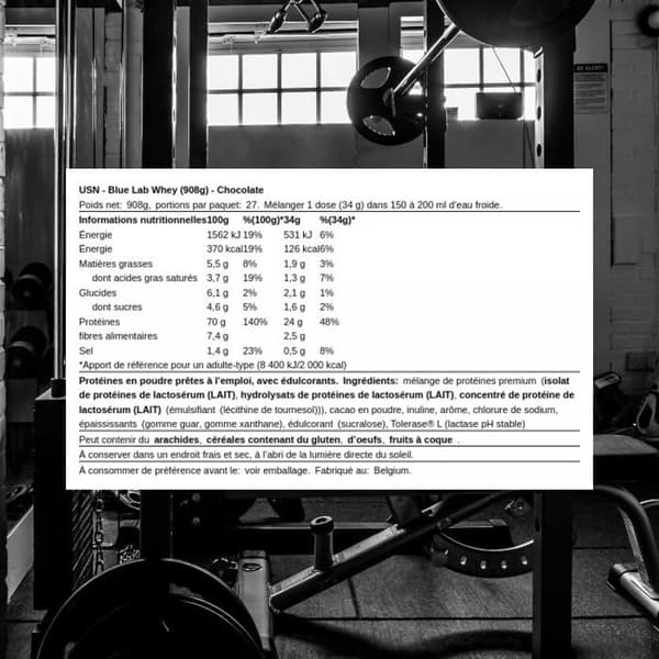 Blå Lab Whey 908g Choklad USN Protein