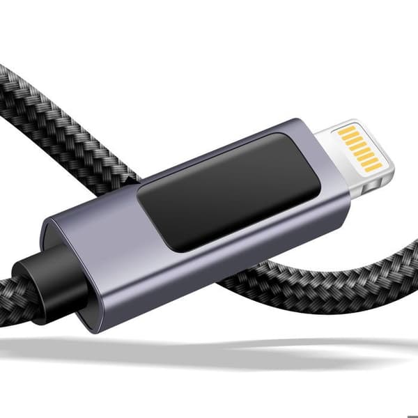 USB-kabel - SWISSTEN - Lightning til USB - 12W - 1m - Sort LED-skærm