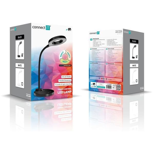 Bordlampe - CONNECT - GLOW - LED - 7W - Taktile - Sort