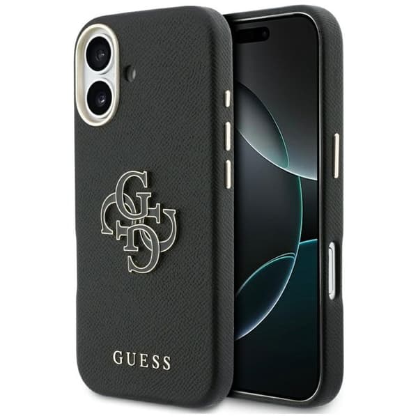 Guess Hardcase Resin Logo Cover til iPhone 17 - Sort