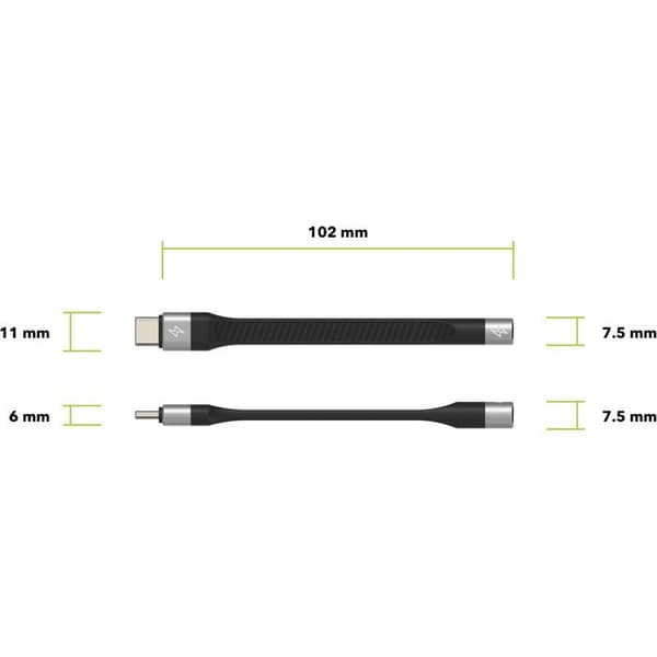 AlzaPower FlexCore USB-C (M) till 3,5 mm (F) svart
