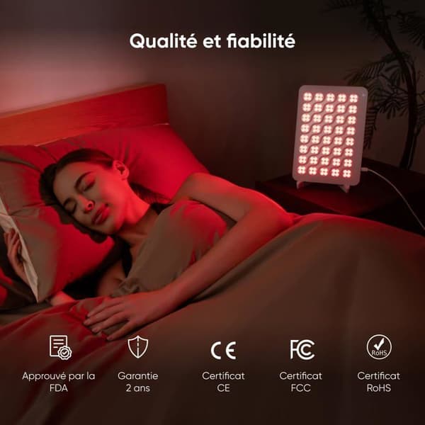 Nanoleaf Infrarød Lampe Rød Lys Terapi Panel 160 LED Justerbar Intensitet