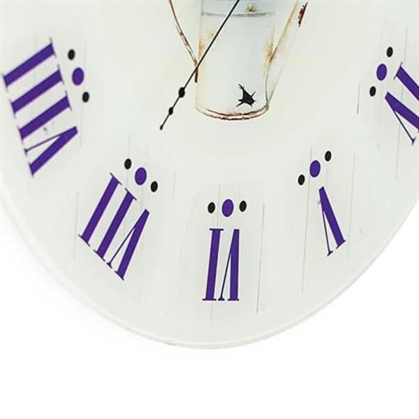 Väggklocka - MPM QUALITY - E09.4376 - Glas - Lavendelmönster - 30 cm diameter