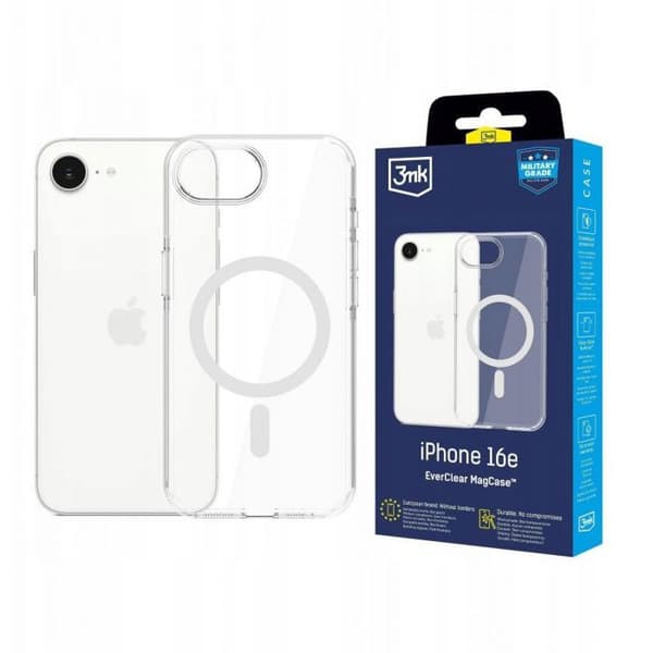 Cover - 3MK - EverClear MagCase - Blød - Hvid - Kompatibel med iPhone 16e