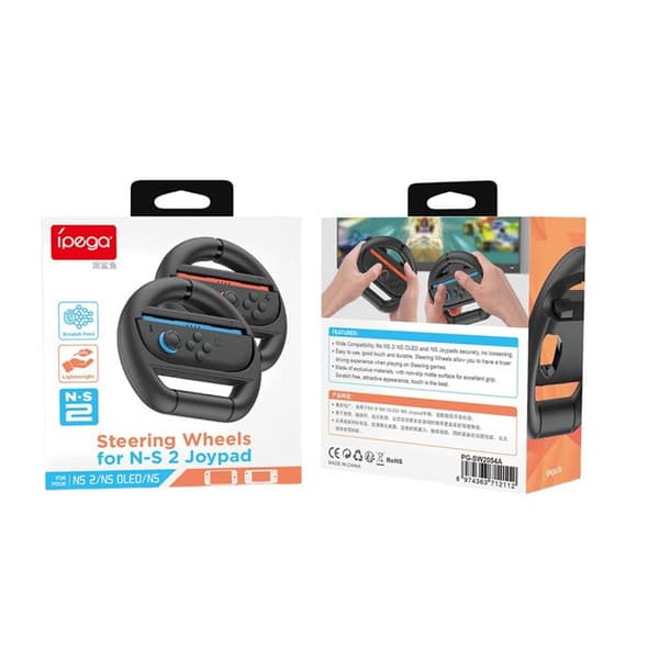 Sæt med 2 Racerstyr til Joy-Con Switch 2 Model SW2054 Ipega Sort