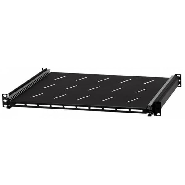 Utrækkelig hylde 19" 1U 350mm, Sort