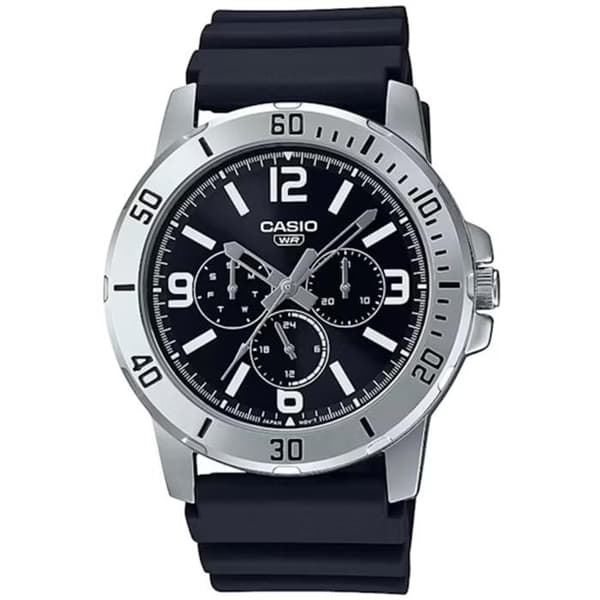 Ur - CASIO - MTP-VD300-1B - Quartz - Sort Urskive - Sort Gummirem