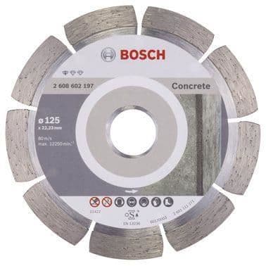 Diamantskæreskive - BOSCH - Professionel til Beton - 125 mm - Økonomisk - Sinterede segmenter