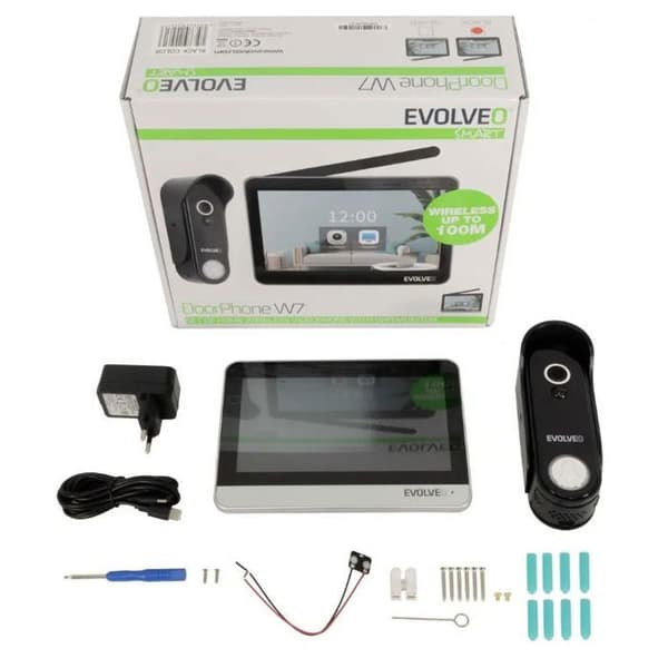 EVOLVEO Dörrtelefon W7, silver skärm