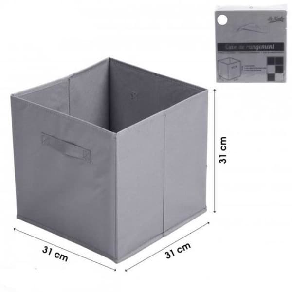 Fällbar förvaringslåda i grå antracit – 31 x 31 cm (6-pack)