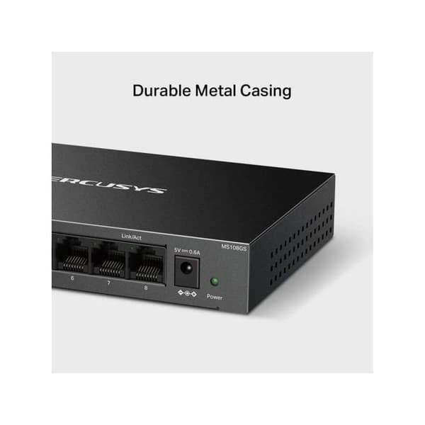 Gigabit Ethernet-switch - MERCUSYS - MS108GS - 8 portar - Metallchassi - Tyst